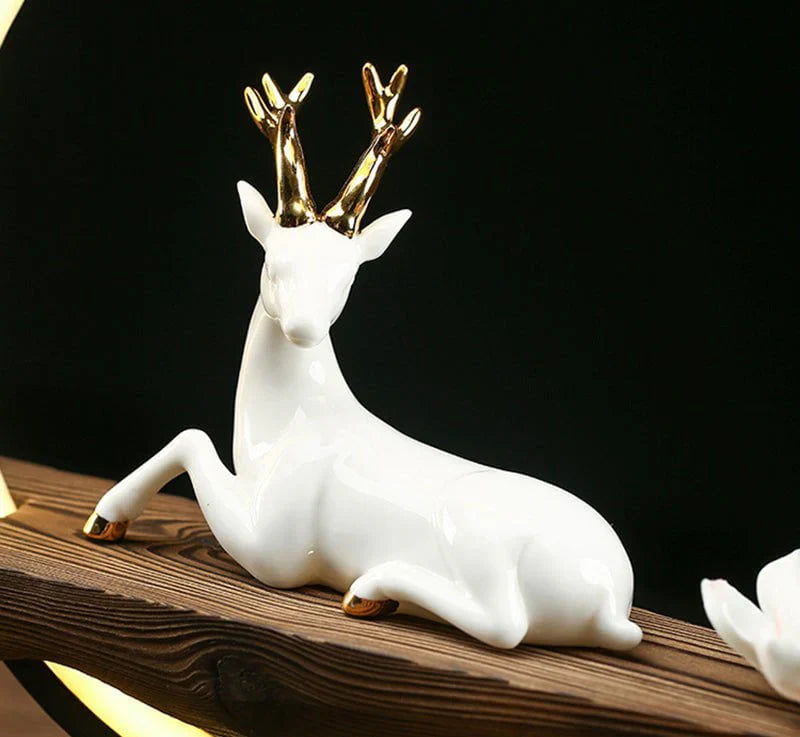 White Deer Incense Burner Lamp - SereneStag