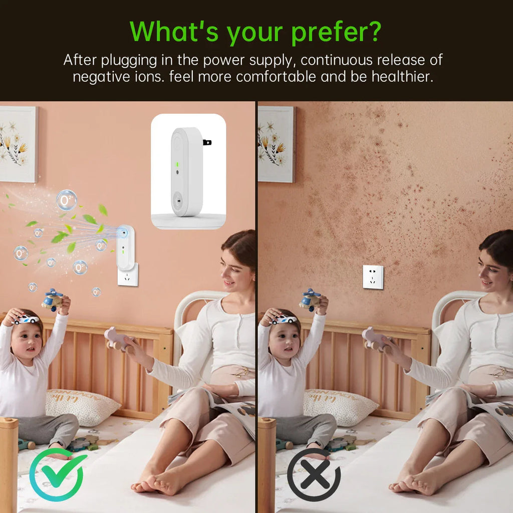 Air purifier & night light Aeroluna | Ion technology without filter | For bedroom, kitchen & office | Compact & quiet