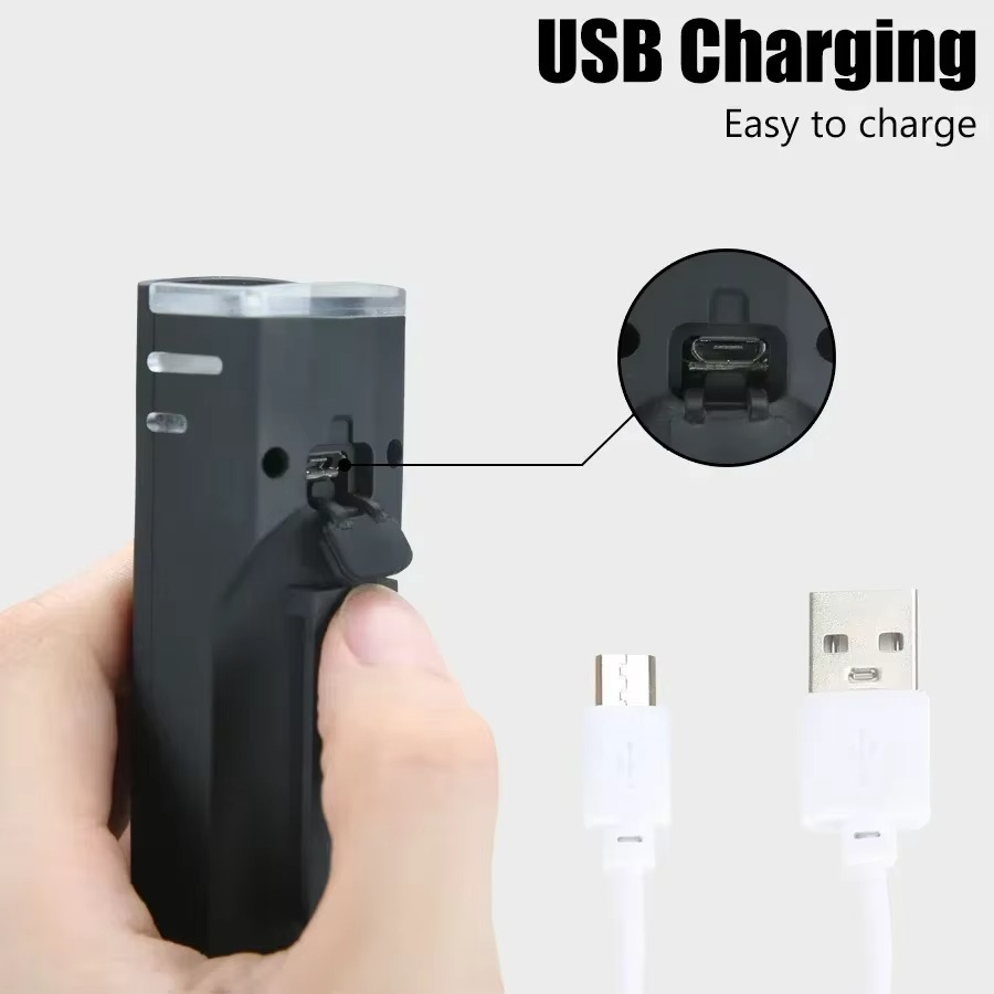 USB Rechargeable Bike Front and Rear Light Set with LED Headlamp for Night Cycling