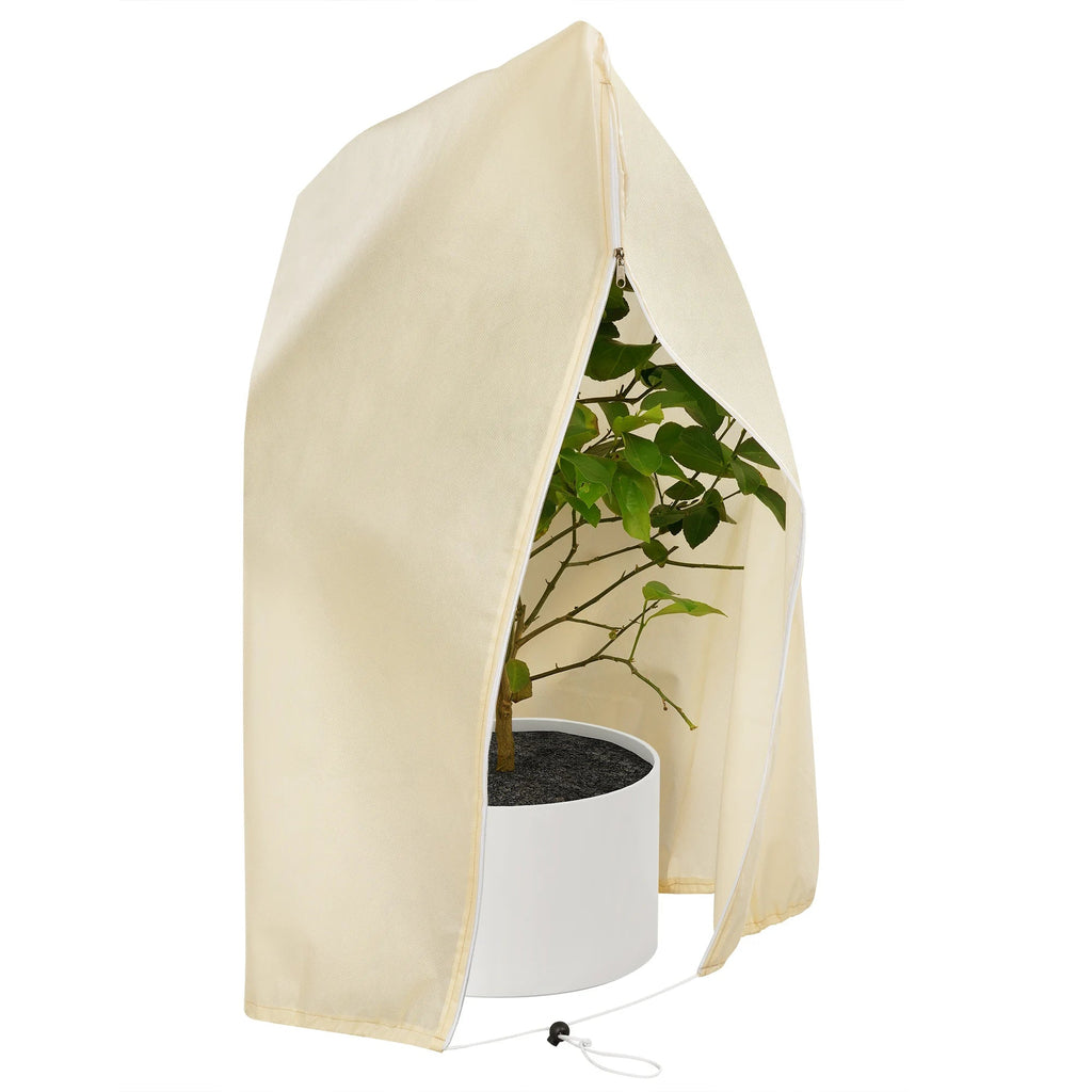 Winter protection cover for plants - Frost protection with zipper and drawstring, breathable for palms and potted plants in the garden