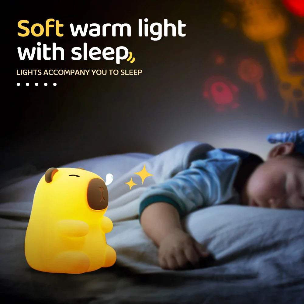 CappyGlow Night Light | Silicone | Warm White & RGB | Dimmable | Rechargeable | 12 x 9 x 11 cm