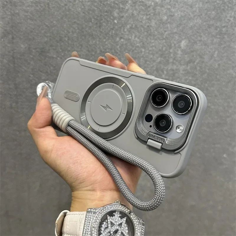 Magnetic Soft Wrist Bracket Lens Cover iPhone Case