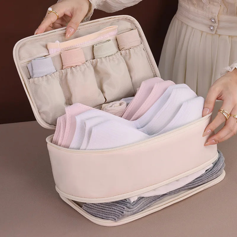 Travella Laundry Organizer | 2 Compartments & Compact | For Underwear & Socks | Light & Sturdy