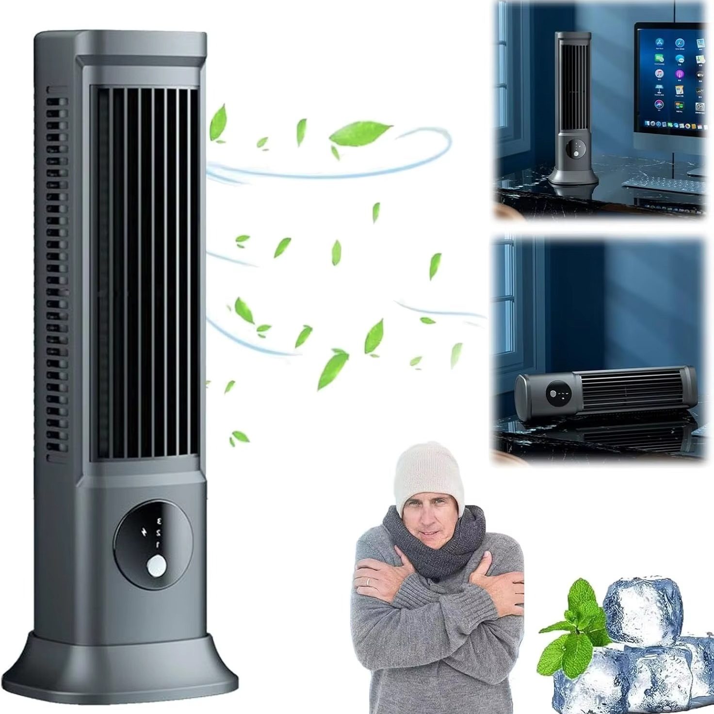 2024 Portable Air Conditioner with 3-Speed Cooling Fan for Bedroom and Office – Quiet & Compact