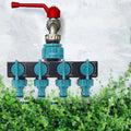 AquaSplit 4-Way Distributor | For ½", ¾", 1" Threads | Robust Design | Green-Black
