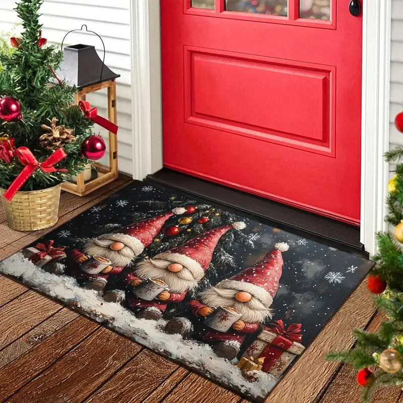 Christmas Gnome Welcome Door Mat Bathroom Entrance Floor Mat