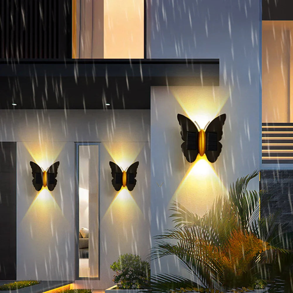 Lumora FlyGlow Solar Wall Light Butterfly | With Motion Sensor & Auto On/Off | IP65 Waterproof | For Garden & Entrance
