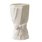 Ribbon Bow Ceramic Tabletop Flower Vase
