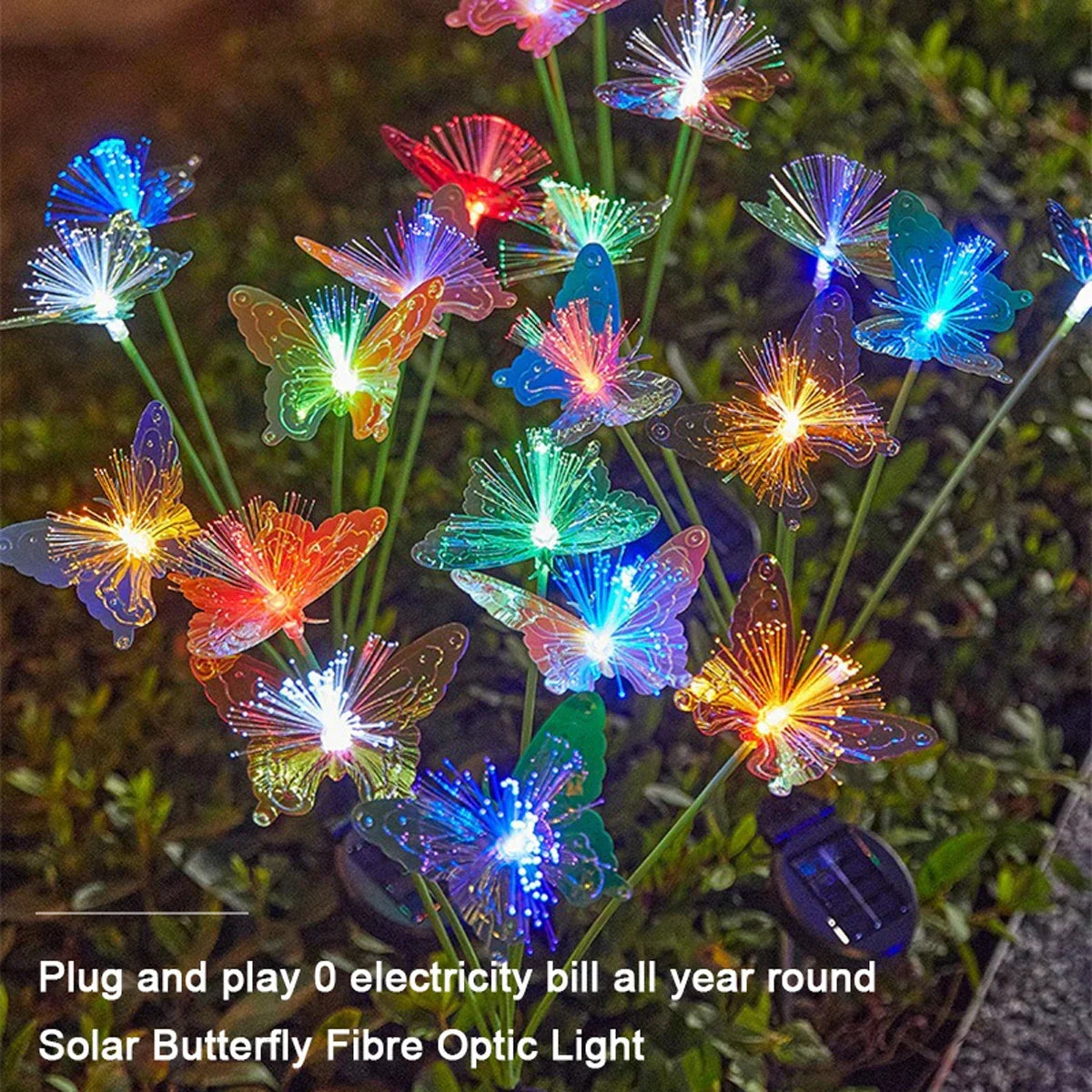 SolaraGlow Butterfly Light | Solar Powered & Color Changing | Weatherproof | 72 cm Height