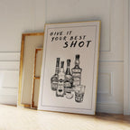 Give It Your Best Shot" Wall Art – Bold & Playful Bar Decor