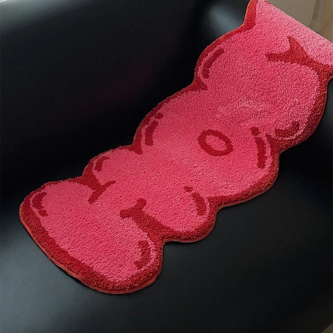 Pink Tufted "HOME" Balloon Font Rug