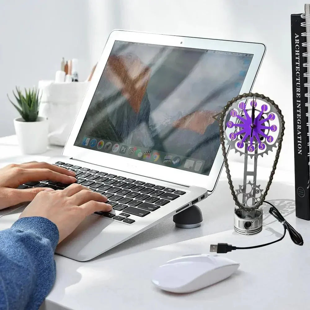 Watch chain with movement - Silent rotating table clock