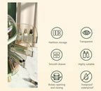 Luxury Transparent Makeup Organizer with Sliding Doors and Drawers