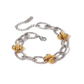 Classy Two Tone Textured Silver Bracelet