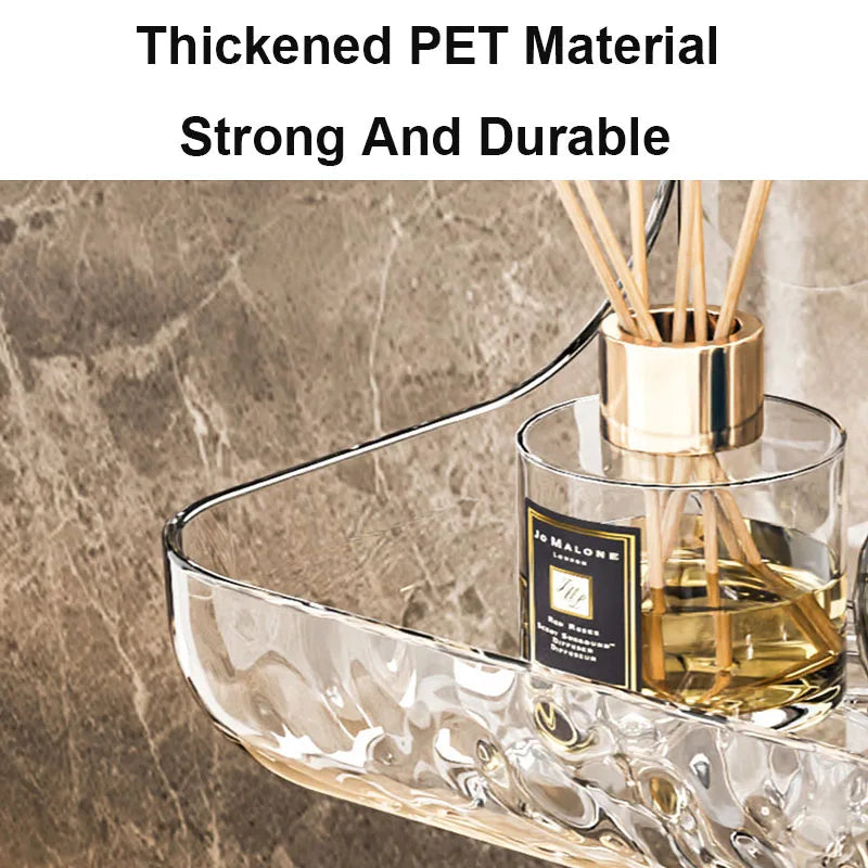 Clario WallClear Wall Shelf Transparent | Acrylic Shelf Without Drilling | For Bathroom & Kitchen | Strong Adhesion & Removable