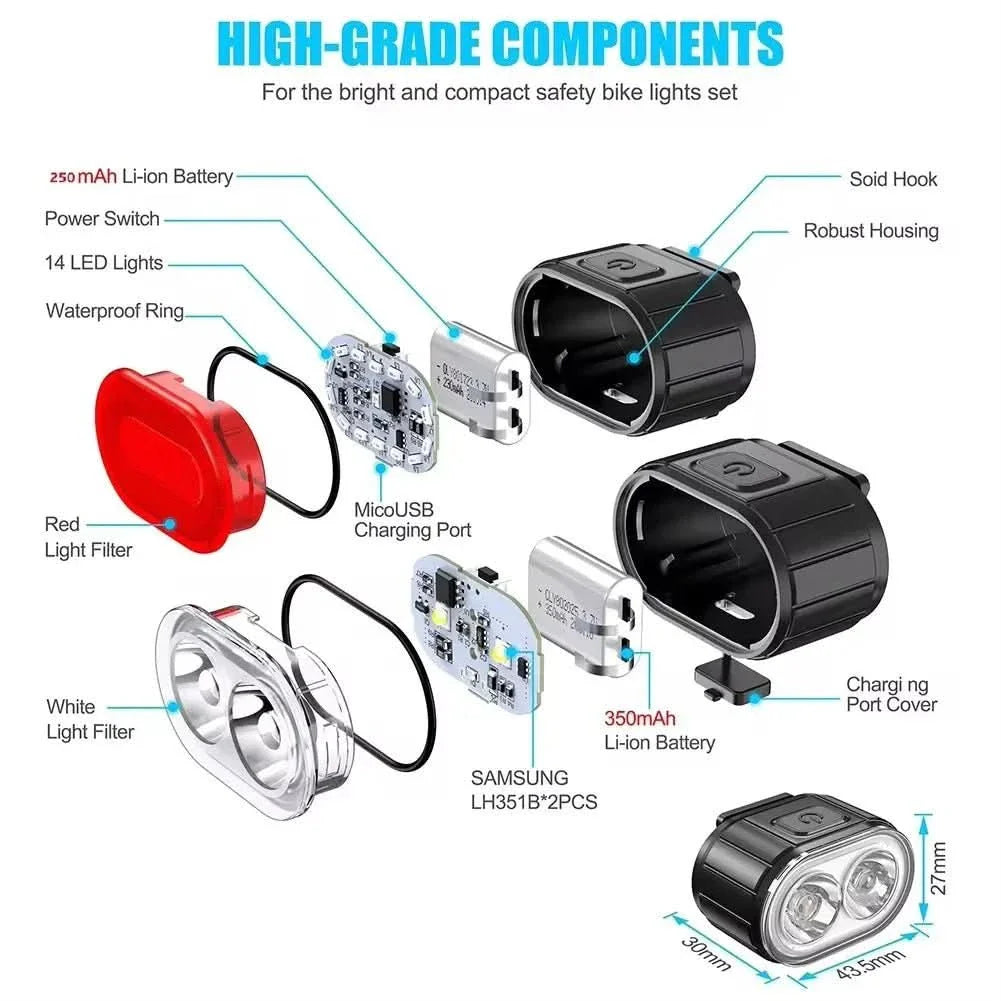 BikeGlow – Rechargeable bike lights for maximum visibility day & night