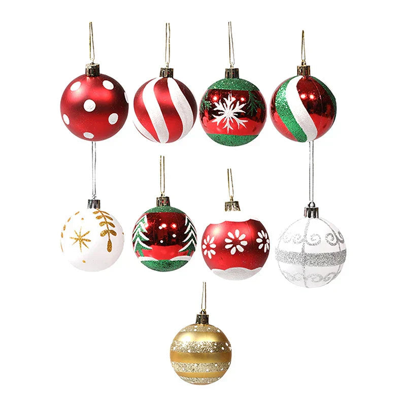 Elegant Snowflake Christmas Baubles Set – High-quality Christmas ornaments in red, white and gold, perfect for festive tree decoration at Christmas