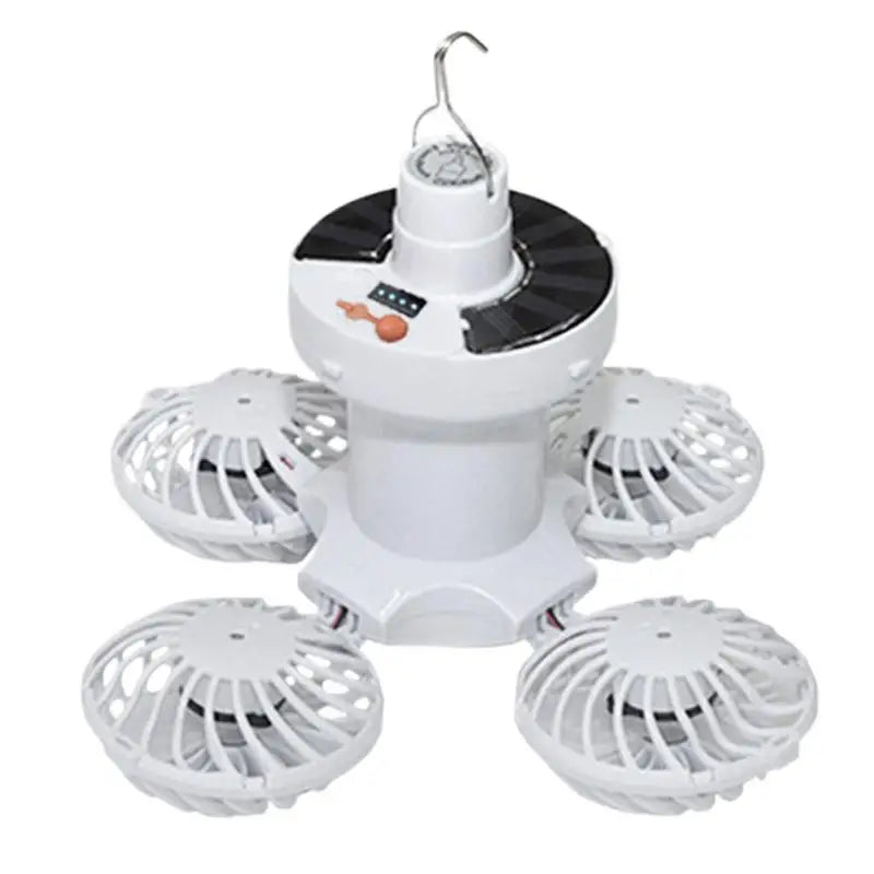Ventolux Solar Camping Lamp with Fan | Foldable & Portable | 3 Wind Levels & LED Lighting | For Tent, Terrace & Outdoor