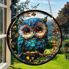Acrylic Sun Catcher LumoOwl | 15 cm Round | Owl Decor | Window & Wall Pendant | Gift Idea