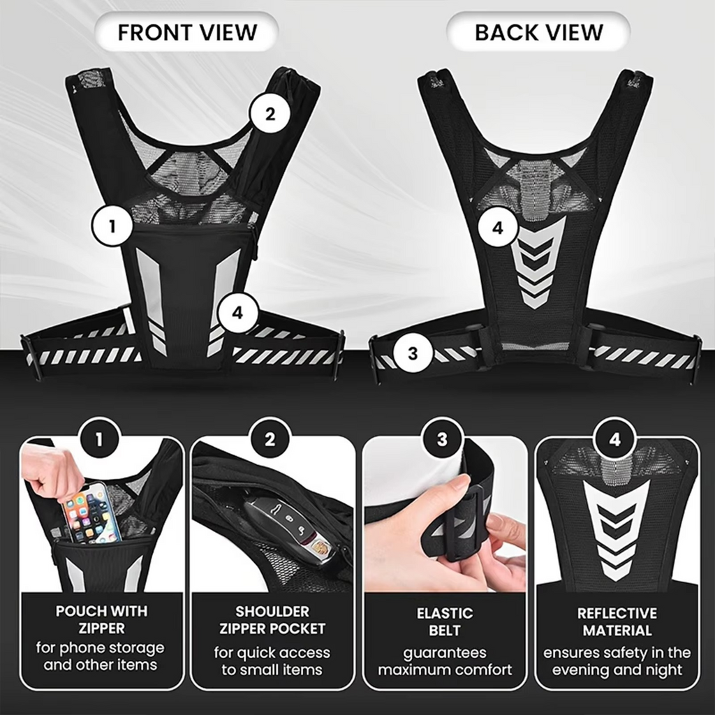 Ultra Light Running Vest with Phone Pocket and Hydration Bottle Holder for Outdoor Sports