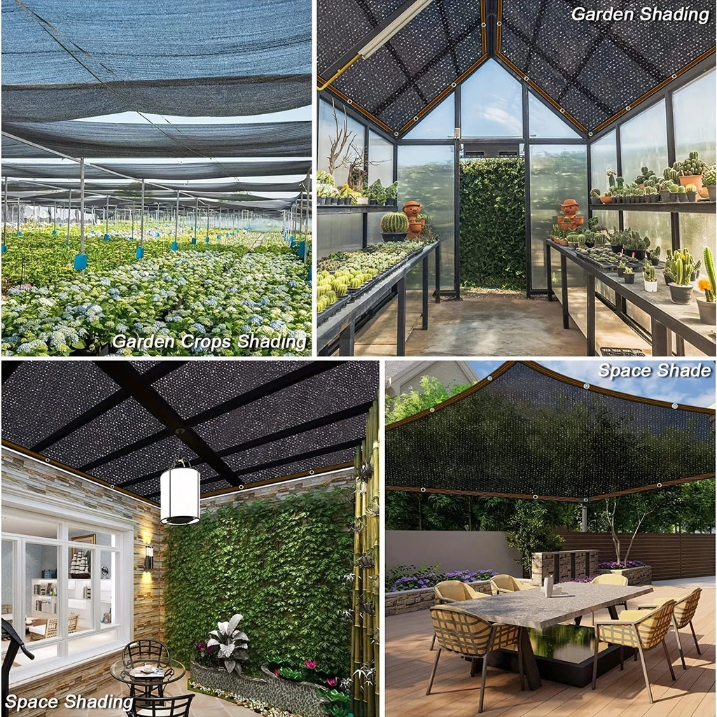 Black shade cloth sunblock mesh cover