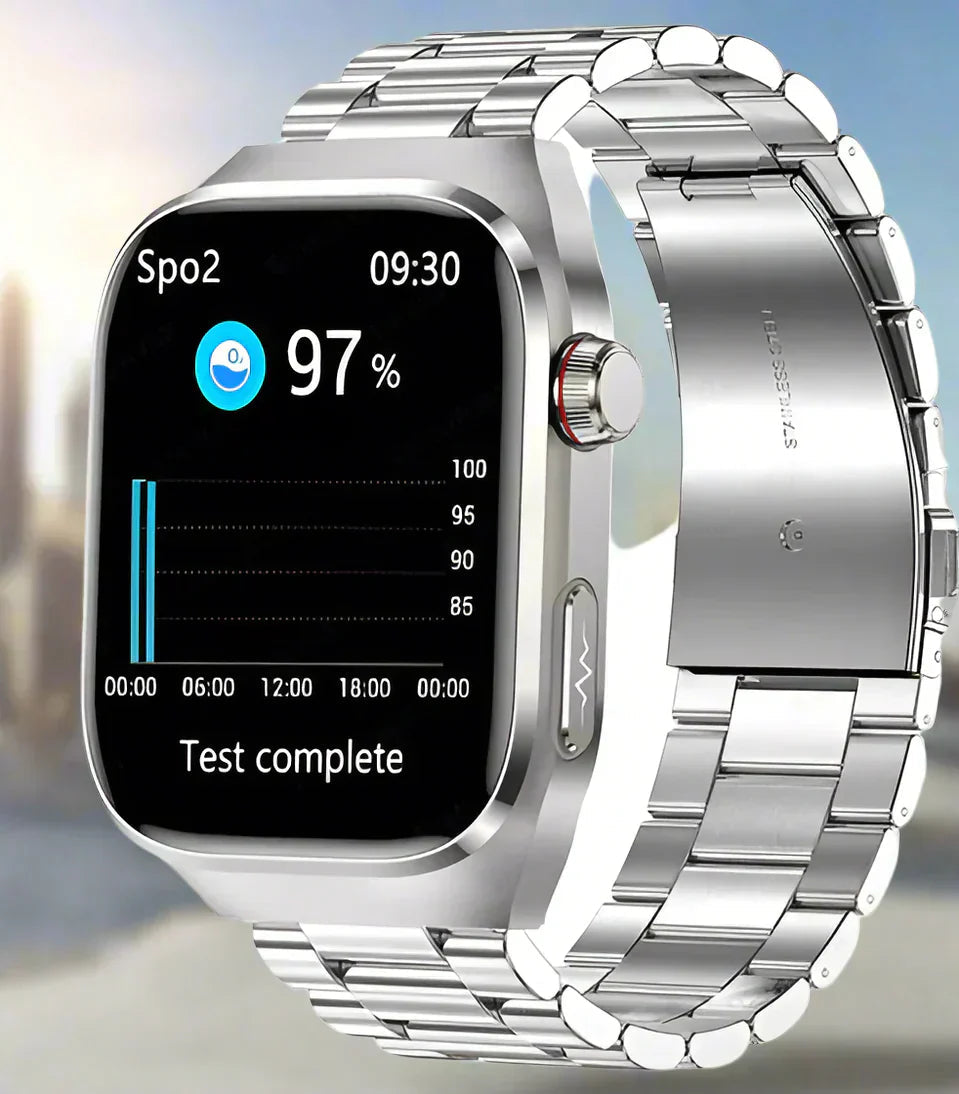 Advanced Health Smartwatch with ECG, Blood Glucose Monitoring, 2.04-Inch AMOLED Display – Waterproof Fitness Tracker