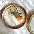 Lotus Leaf Rattan & Shell Fruit Bowl Tray