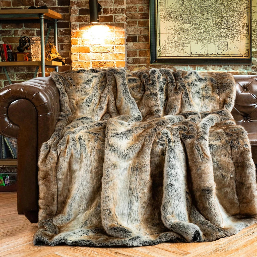 Luxury Faux Fur Blanket | Soft & Warm | Winter Throw | For Sofa & Bedroom