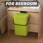 Binova Mini Trash Can | With Lid | Hanging & Wall Mounted | Compact & Odor Blocking | For Kitchen, Bathroom & Office