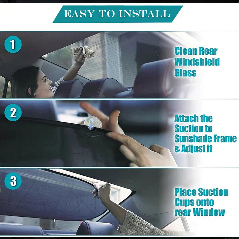 AutoShade UltraMesh Set | UV protection & heat blocker | For front & rear windscreen | Universally suitable