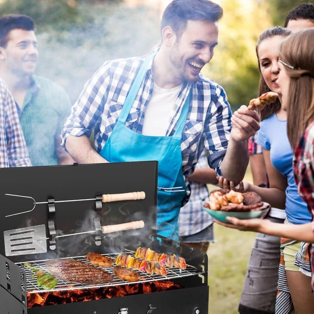 Folding Steel Grill for Mobile BBQ & Spontaneous Grilling Fun