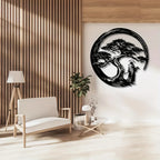 ZENORA Metal Wall Decor Bonsai | Japanese Design with Torii & Enso | 40 × 40 cm