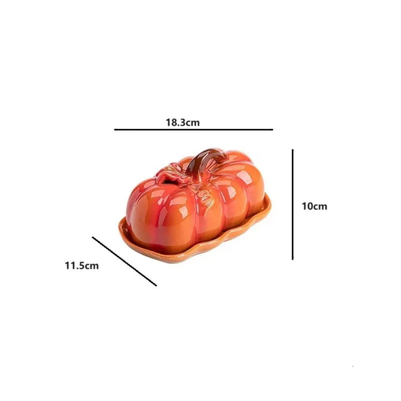 Pumpkin-Shaped Ceramic Plate | Rustic Fall Tableware | Durable & Dishwasher Safe | PumpkinWare