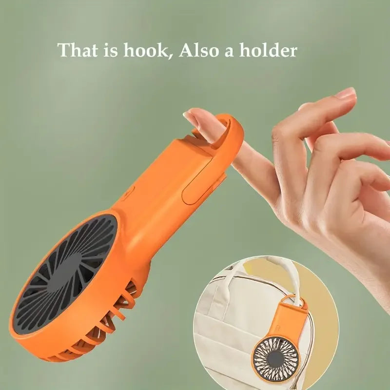 Airivio Mini Fan | Foldable & USB-C | Quiet & Portable | With Carabiner & Battery