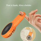 BreezeeGo MinQi Fan with Carabiner | USB Rechargeable & Foldable | Quiet & Portable | For Travel, Office & Home