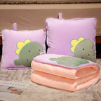 Playful Cartoon Toast Foldable Travel Pillow Blanket