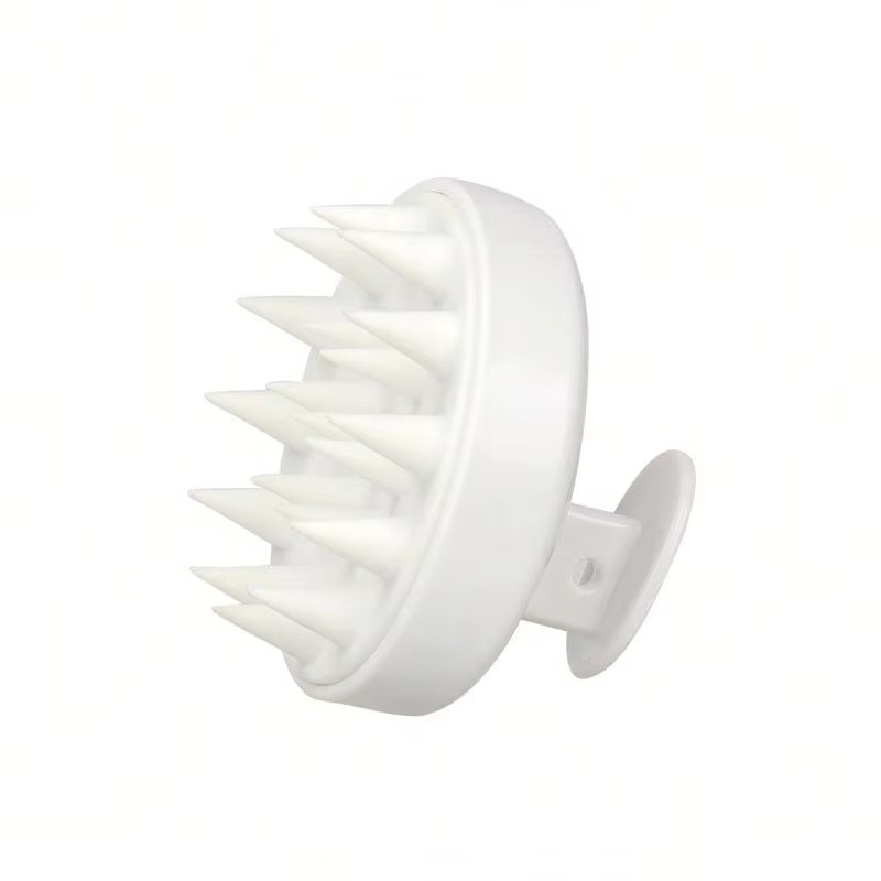 Wheat Straw Silicone Scalp Massage Shampoo Brush with Soft Silicone Bristles