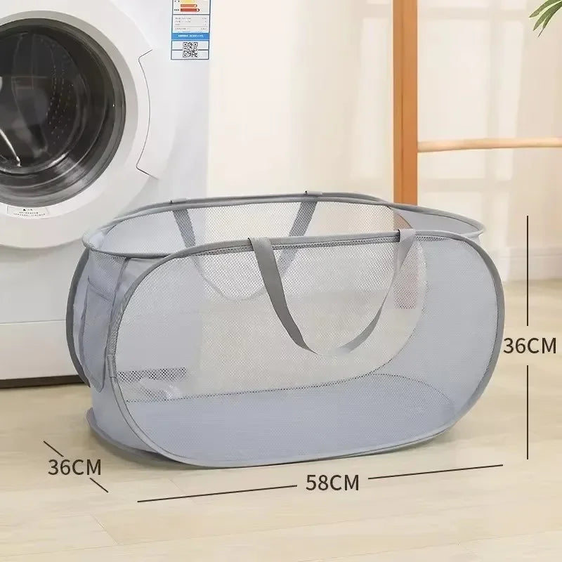 Foldixa Laundry Basket | Pop-Up Design & Foldable | With Side Pocket | Single or Double Variant