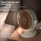 BreezeLoop Table Fan with 360° Rotation | USB Fan with 3 Speeds & Battery | Quiet & Compact | For Office, Bedroom & Home
