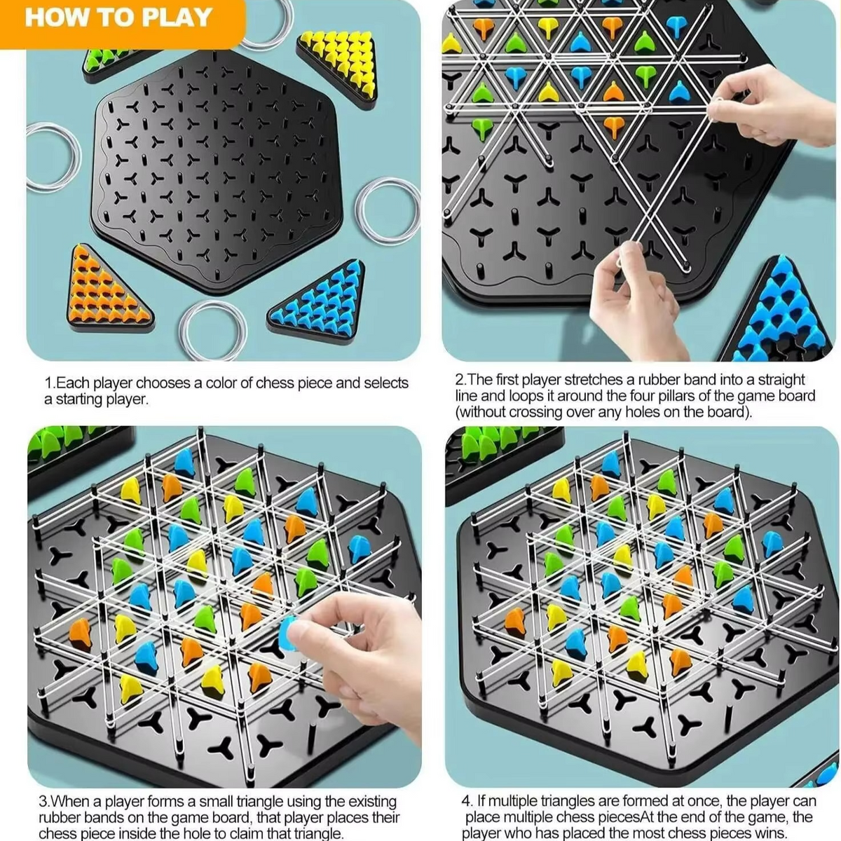 Chain Triangle Chess Duel Strategy Board Game for Kids and Adults
