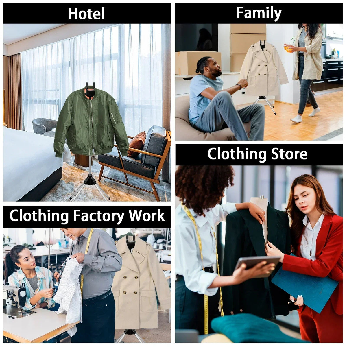 Adjustable Telescope Steam Stand for Clothing – Foldable & Portable
