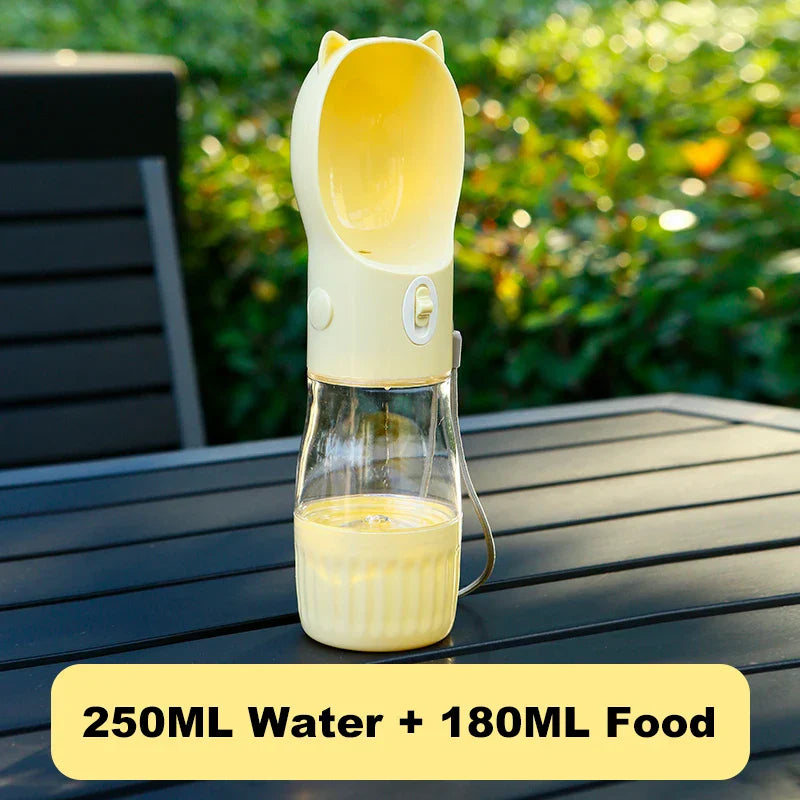 PetHydra Duo Dog Water Bottle with Feeding Bowl | 2-in-1 Outdoor Dispenser | For Small & Large Dogs & Cats