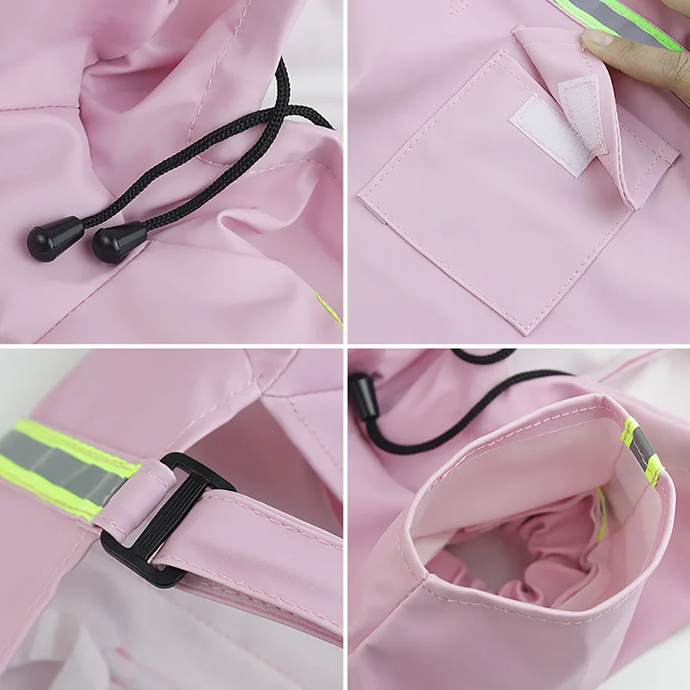 Waterproof Dog Raincoat with Hood & Reflectors
