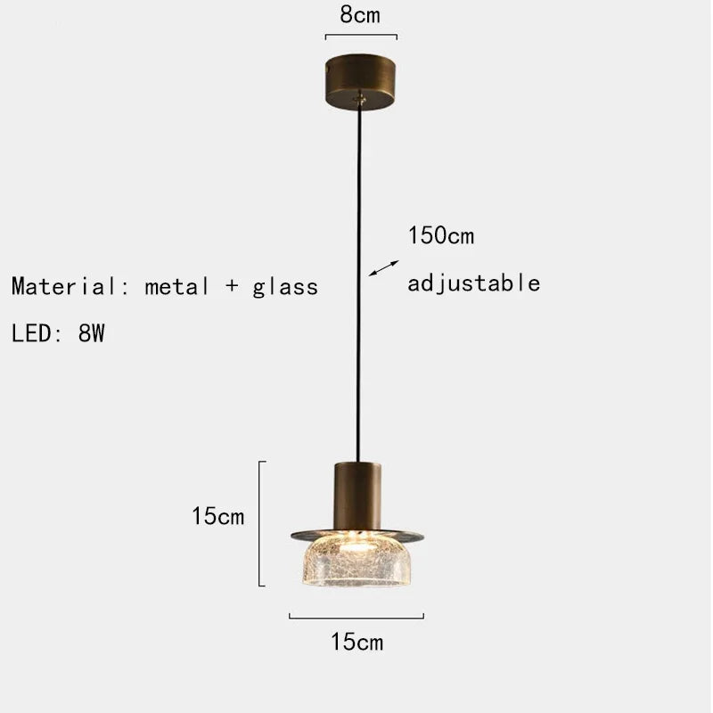 Modern Creative Glass Pendant Lamp with Cracked Effect