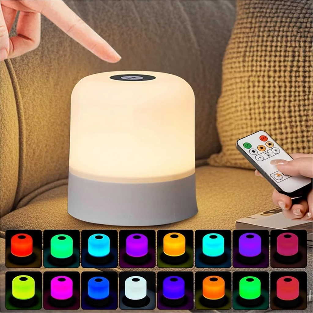 Color Changing Touch Table Lamp With Remote Control For Bedroom Or Living Room