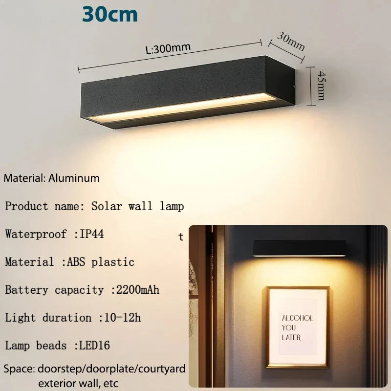 Solar Wall Light Solavella | 16 LEDs | Super Bright & Waterproof | For Garden, Balcony & House Wall | Warm & Cool White