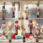 Wood Gloss | Christmas Ornament Nutcracker | 12-piece Set | Wooden Ornaments for Hanging | Christmas Decorations & Decor for Christmas 2024/2025