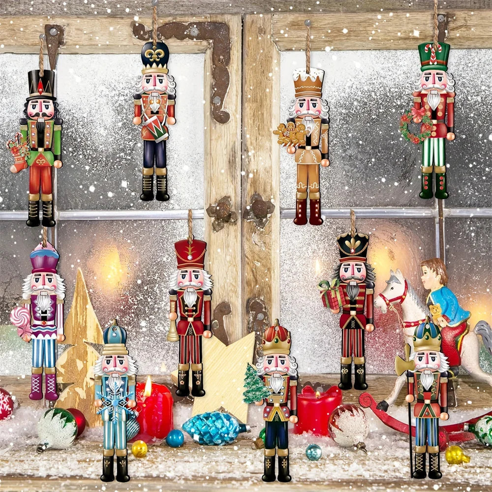 Wood Gloss | Christmas Ornament Nutcracker | 12-piece Set | Wooden Ornaments for Hanging | Christmas Decorations & Decor for Christmas 2024/2025
