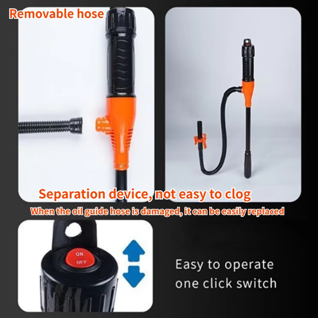 Portable Battery-Powered Oil Transfer Pump with Flexible Hose