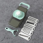 SchnippelMeister Vegetable Cutter 5-in-1 | Multi Cutter with Collection Container | Grater, Slicer & Dicer | BPA-free & Dishwasher Safe | 27×11×10 cm